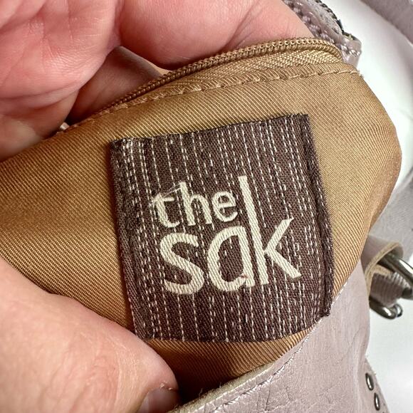 The Sak Women's Light Mauve Leather Silverlake Studded Crossbody Bag Purse - Picture 5 of 13